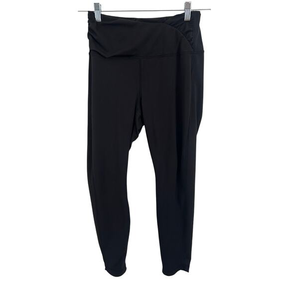 Yogalicious Lux Full Length Black Leggings - Women's Medium Gathered Waistband - Picture 1 of 5